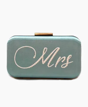 ' SOMETHING BLUE ' Mrs PEARL SATIN CLUTCH
