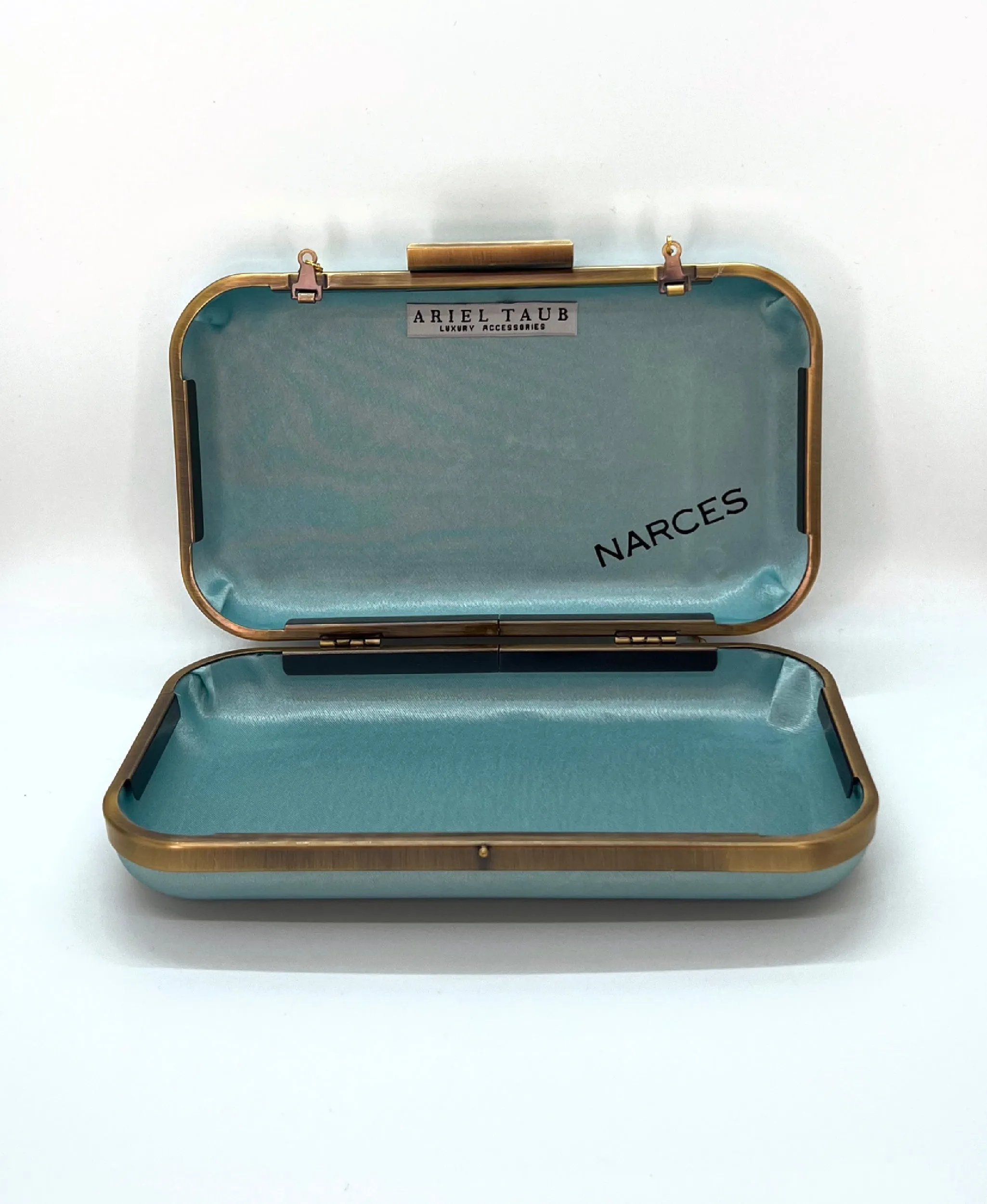' SOMETHING BLUE ' Mrs PEARL SATIN CLUTCH