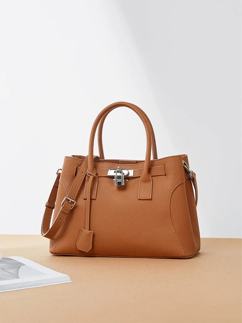 31CM large capacity platinum premium leather shoulder bag 2859 brown