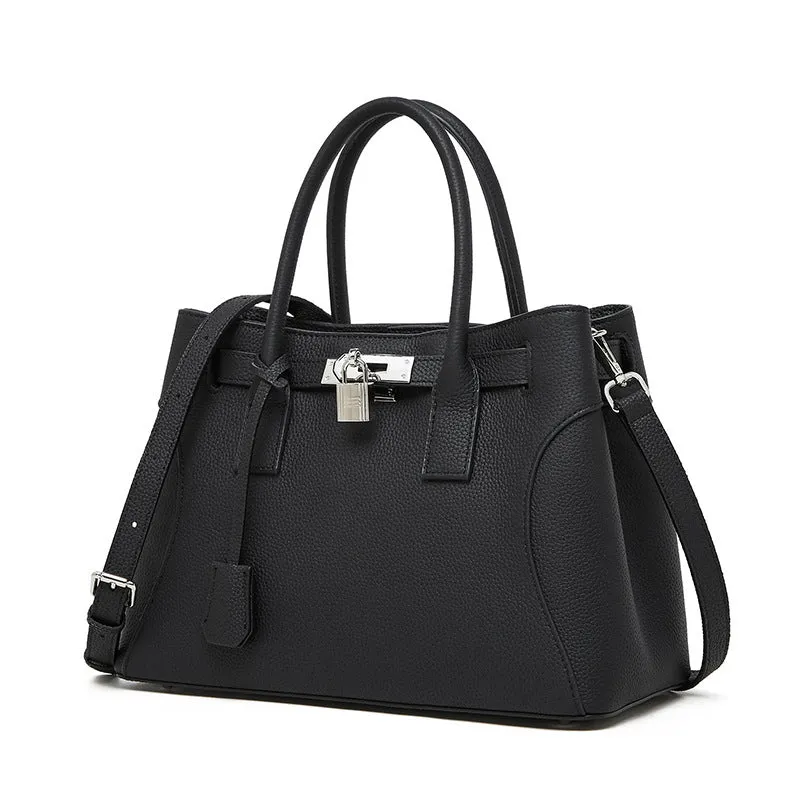 31CM large capacity platinum premium leather shoulder bag 2859 brown