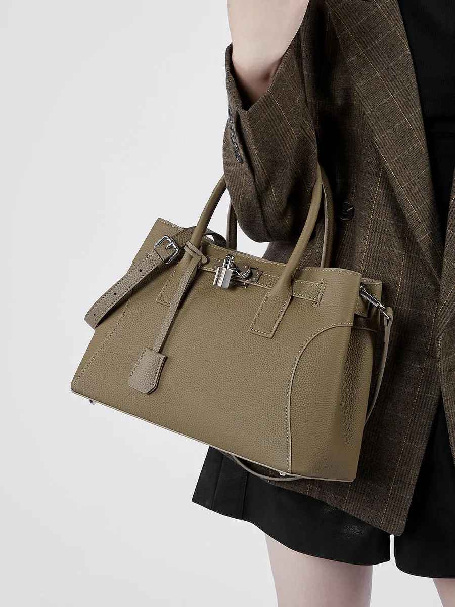 31CM large capacity platinum premium leather shoulder bag 2859 brown