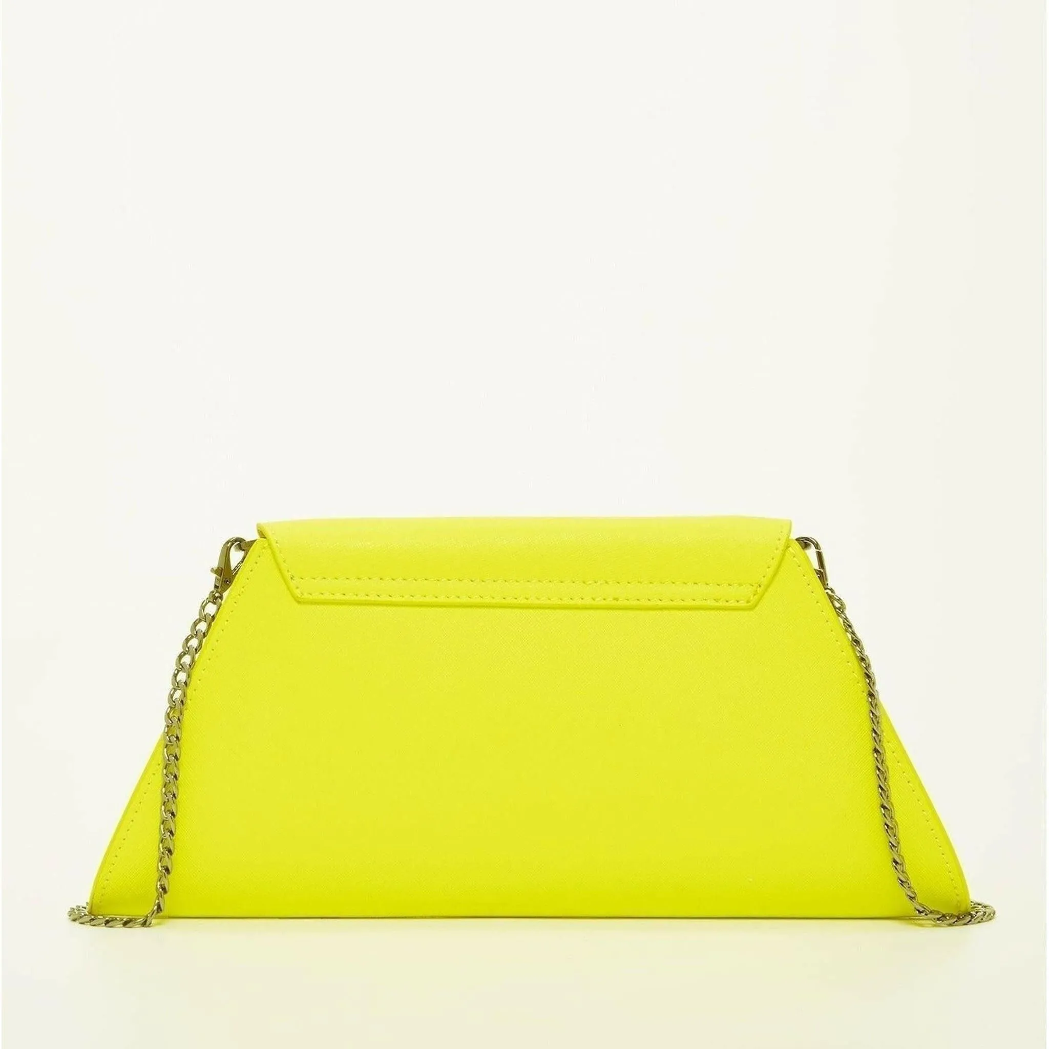 Angelica Electric Leather Clutch Purse in Yellow