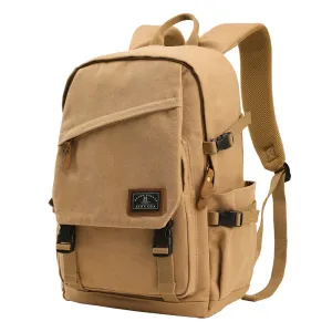 Backpack Men's Canvas with Lid Travel Backpack Female Lightweight Schoolbag Middle School Students