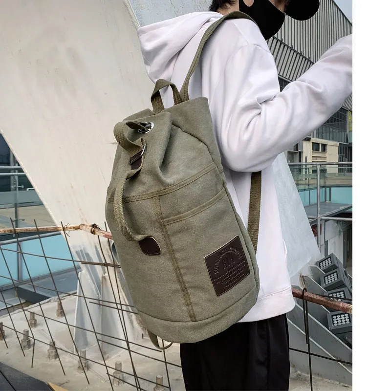 Backpack travel Men Women Outdoor Travel Sports Water Bucket  Trend Canvas School shoulder bag