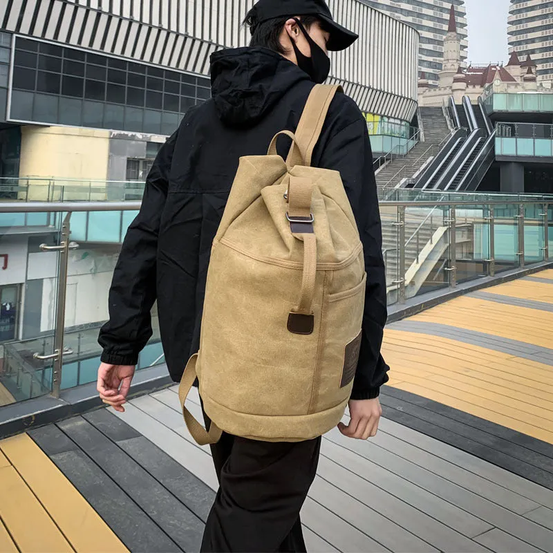 Backpack travel Men Women Outdoor Travel Sports Water Bucket  Trend Canvas School shoulder bag