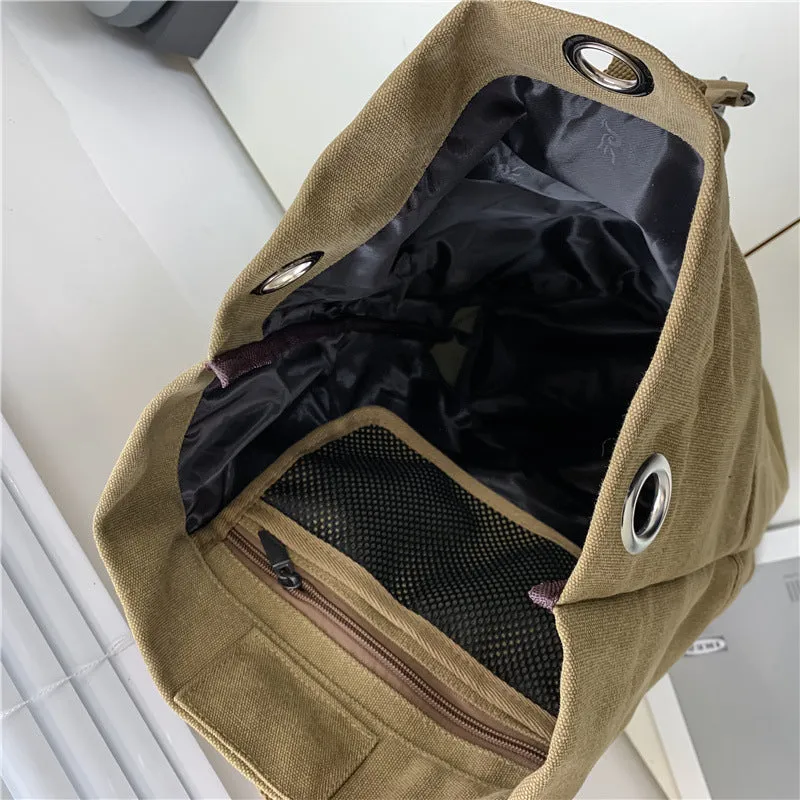 Backpack travel Men Women Outdoor Travel Sports Water Bucket  Trend Canvas School shoulder bag