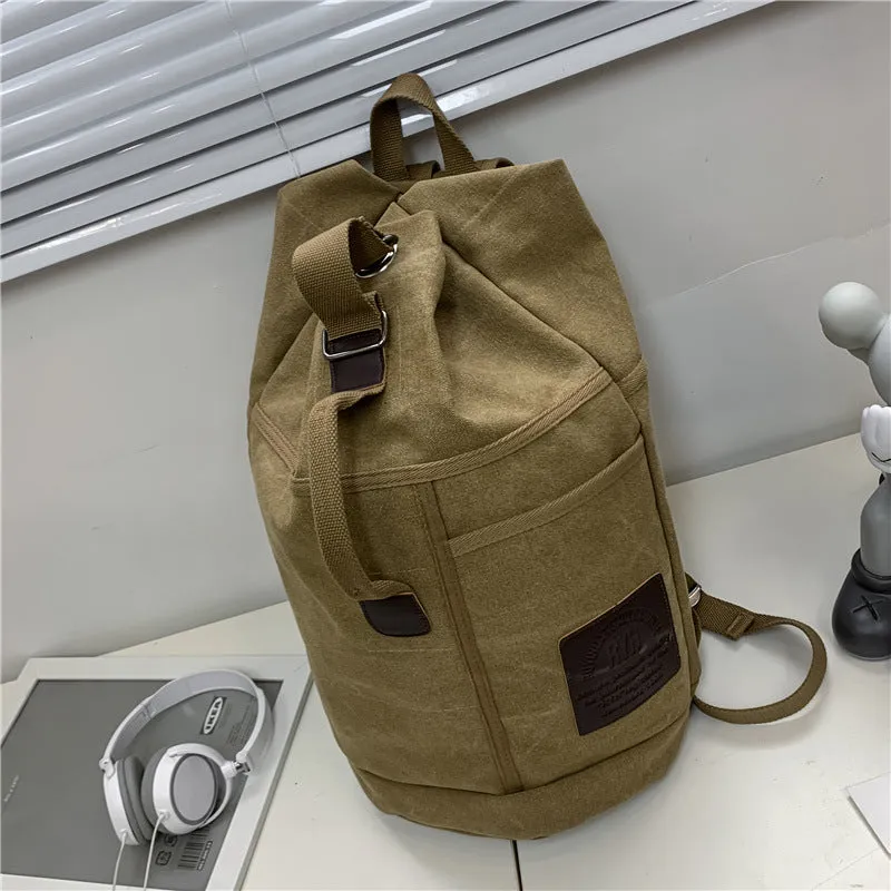 Backpack travel Men Women Outdoor Travel Sports Water Bucket  Trend Canvas School shoulder bag