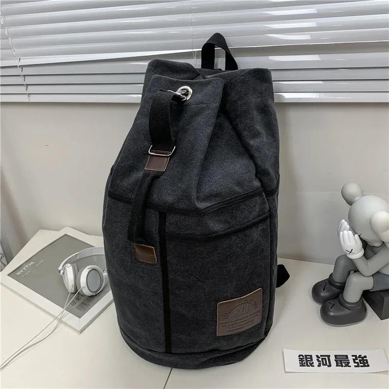 Backpack travel Men Women Outdoor Travel Sports Water Bucket  Trend Canvas School shoulder bag