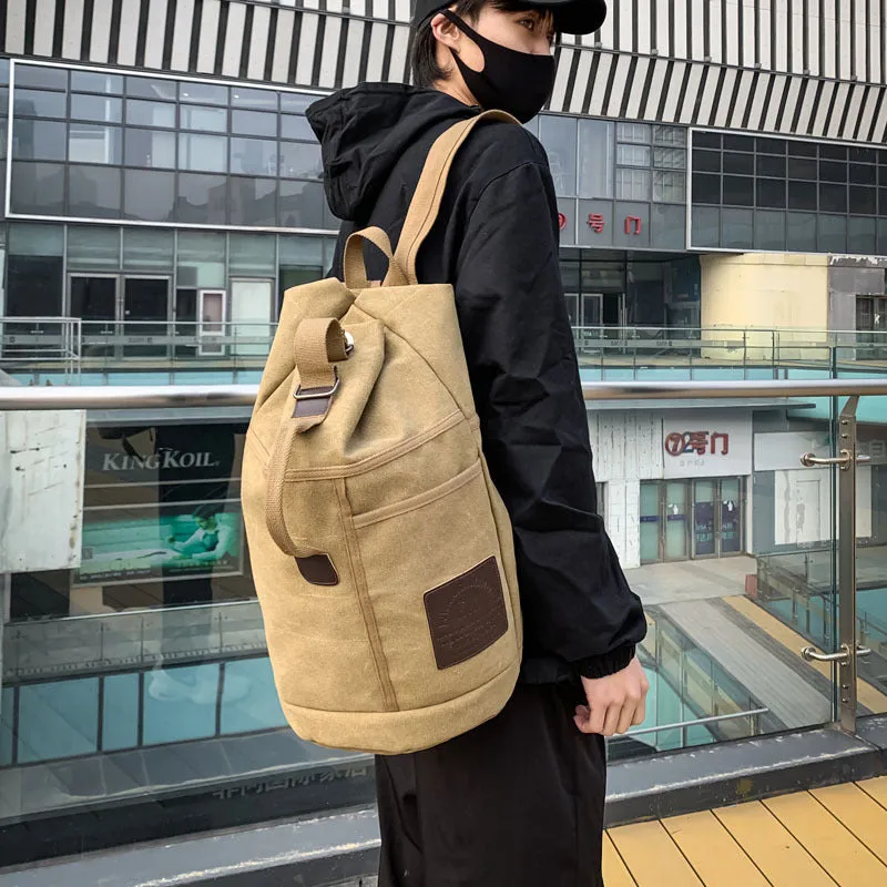 Backpack travel Men Women Outdoor Travel Sports Water Bucket  Trend Canvas School shoulder bag