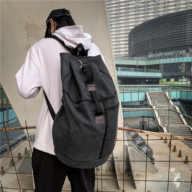 Backpack travel Men Women Outdoor Travel Sports Water Bucket  Trend Canvas School shoulder bag