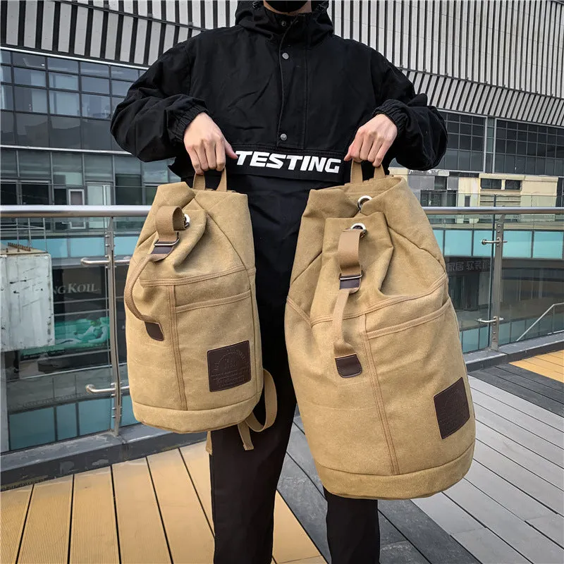 Backpack travel Men Women Outdoor Travel Sports Water Bucket  Trend Canvas School shoulder bag