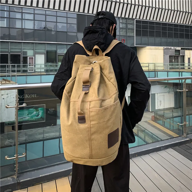 Backpack travel Men Women Outdoor Travel Sports Water Bucket  Trend Canvas School shoulder bag