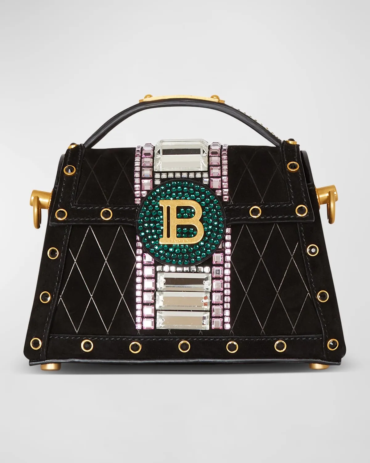 BBuzz Dynasty Small Top-Handle Bag in Embossed Suede