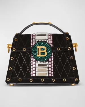 BBuzz Dynasty Small Top-Handle Bag in Embossed Suede