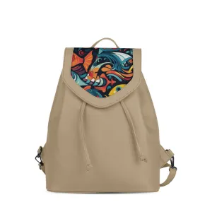 Beige City Serenade Backpack Marine Mural