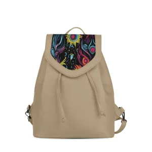 Beige City Serenade Backpack Purple Ikat Mirage