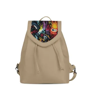 Beige City Serenade Backpack Vibrant Visions