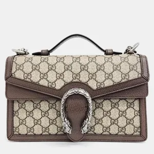Beige/Brown GG Canvas Dionysus Top Handle Bag