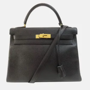 Black Ardennes Kelly 32 Handbag