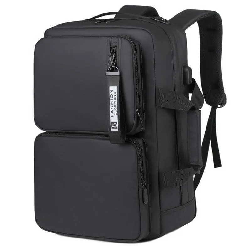 Black Multifunctional Backpack Large Capacity Business Laptop Bag
