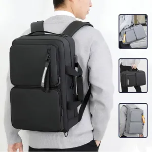 Black Multifunctional Backpack Large Capacity Business Laptop Bag
