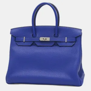 Blue Electric Togo Birkin 35 Handbag