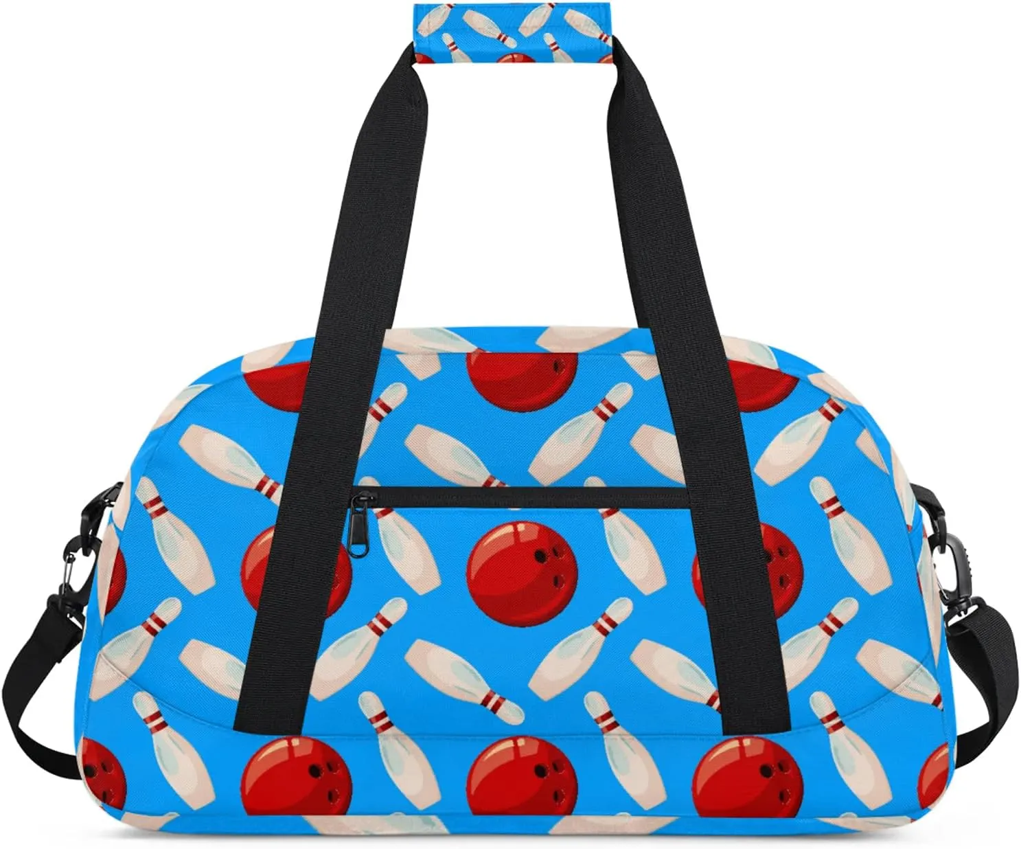 Bowling Ball 18 inch Small Gym Bag for Women and Men, Lightweight Carry On Weekender Bag Mini Duffel Bag for Travel Sports Workout, Blue
