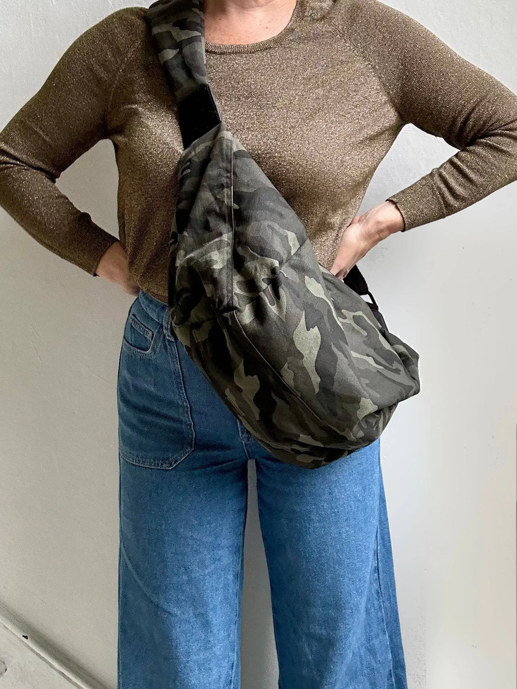 Brixton Cross Body Sling Bag - Camo Print  - Large