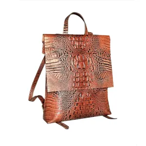 Brown  Leather Backpack for Women