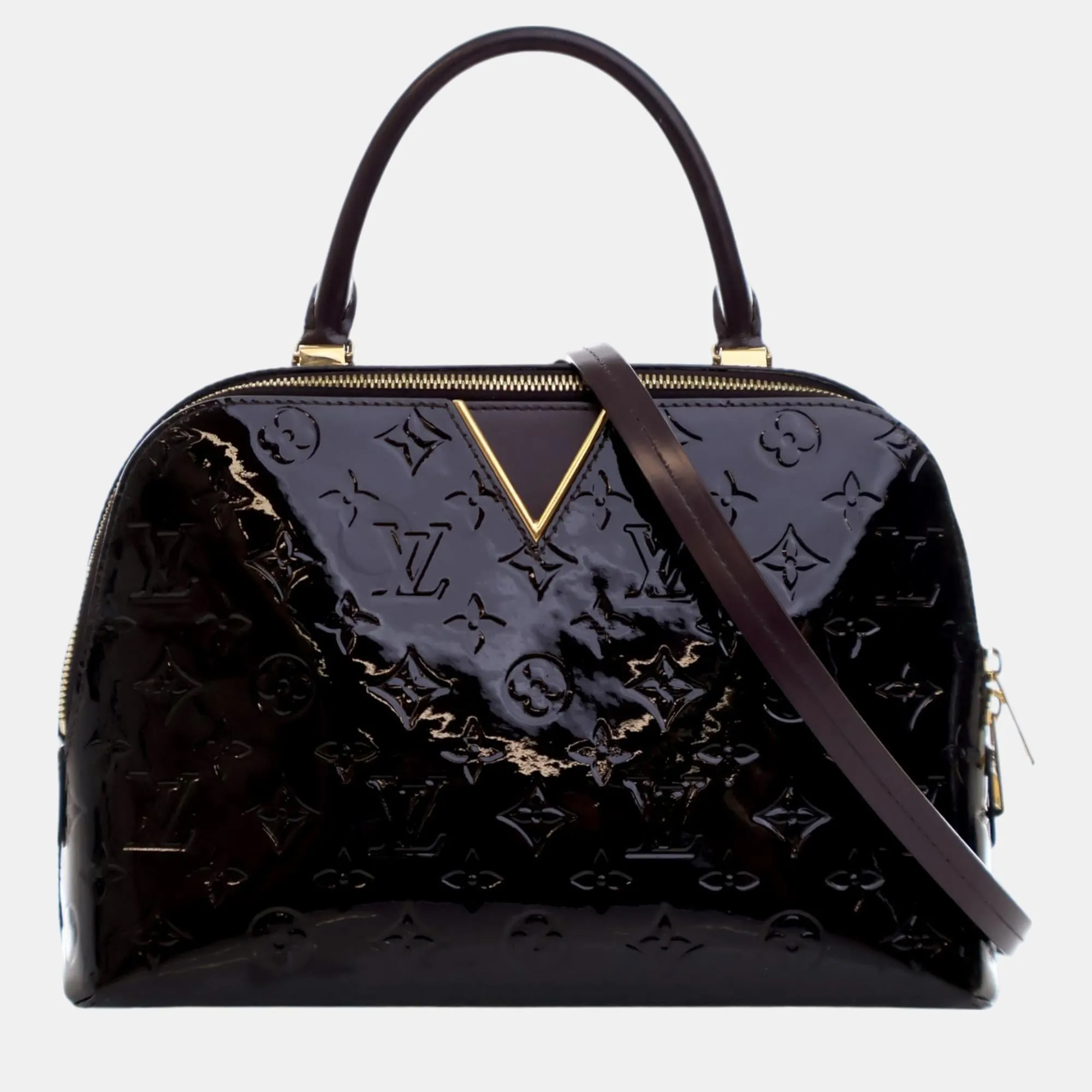 Chanel Purple Monogram Vernis Leather Melrose Shoulder Bag