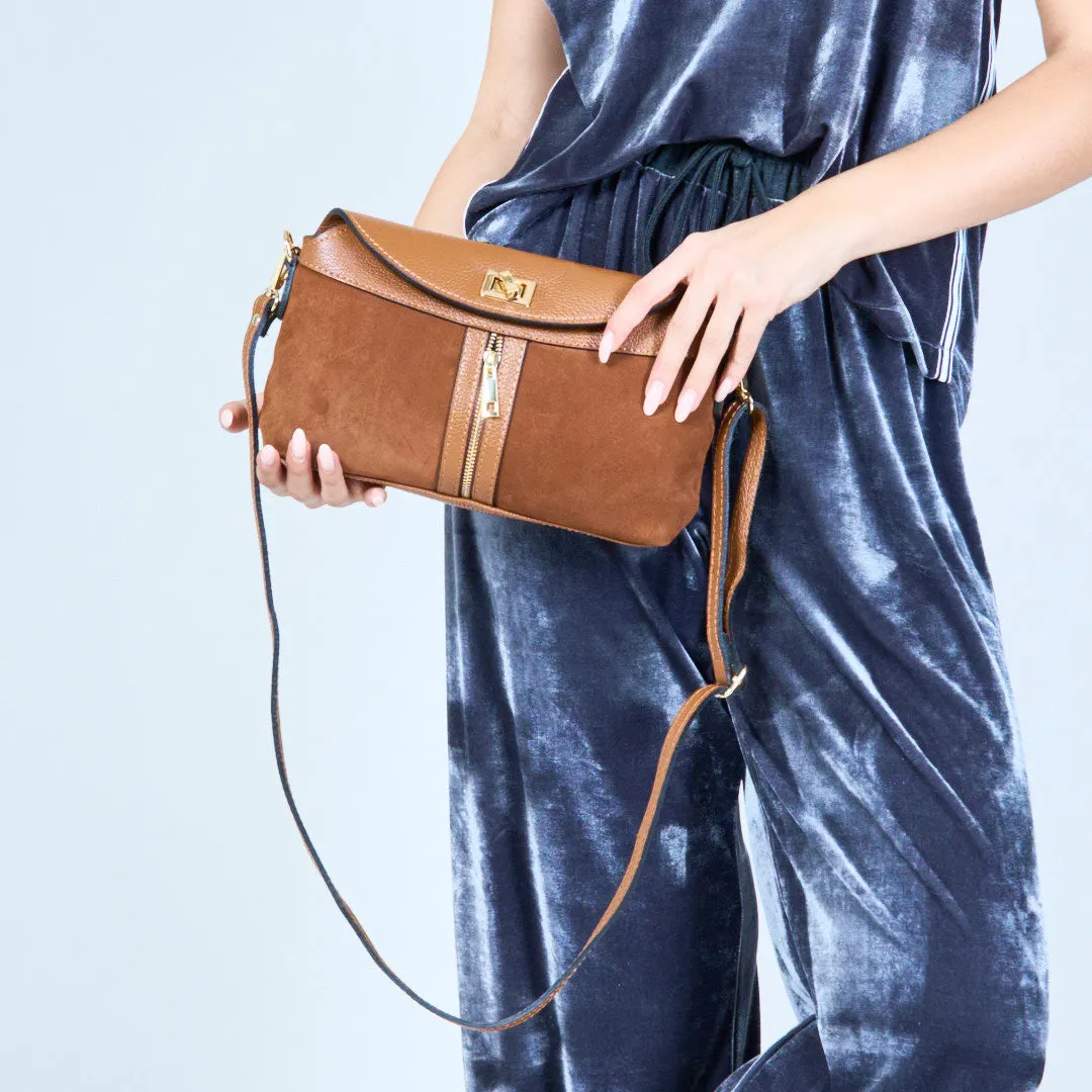 Chic leather clutch bag with zipper wholesale