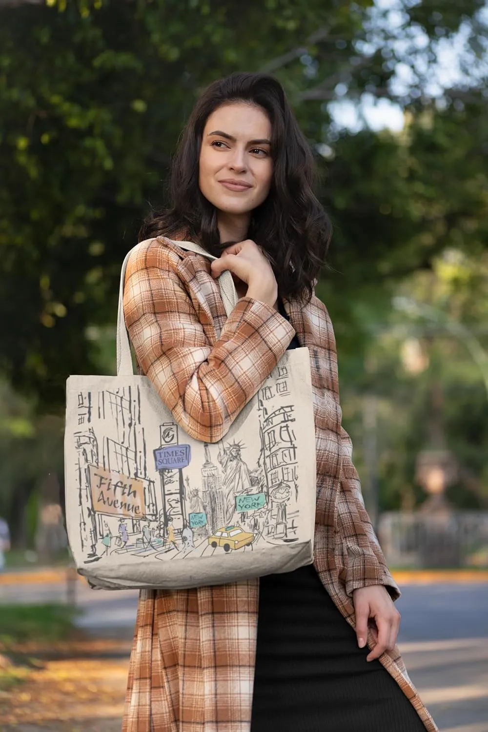 City-Themed Artwork Tote Bag Collection - Designed in the USA, 17"x14", Double Sided Print, Souvenir & Gift