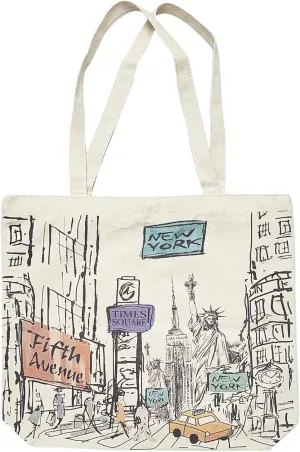 City-Themed Artwork Tote Bag Collection - Designed in the USA, 17"x14", Double Sided Print, Souvenir & Gift