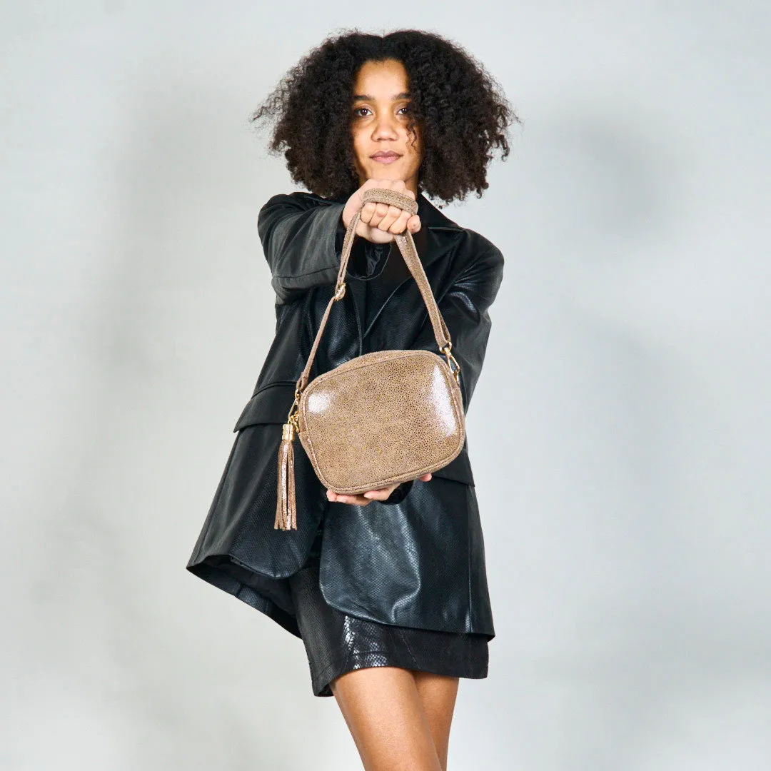 Compact crossbody bag with tassel detail wholesale