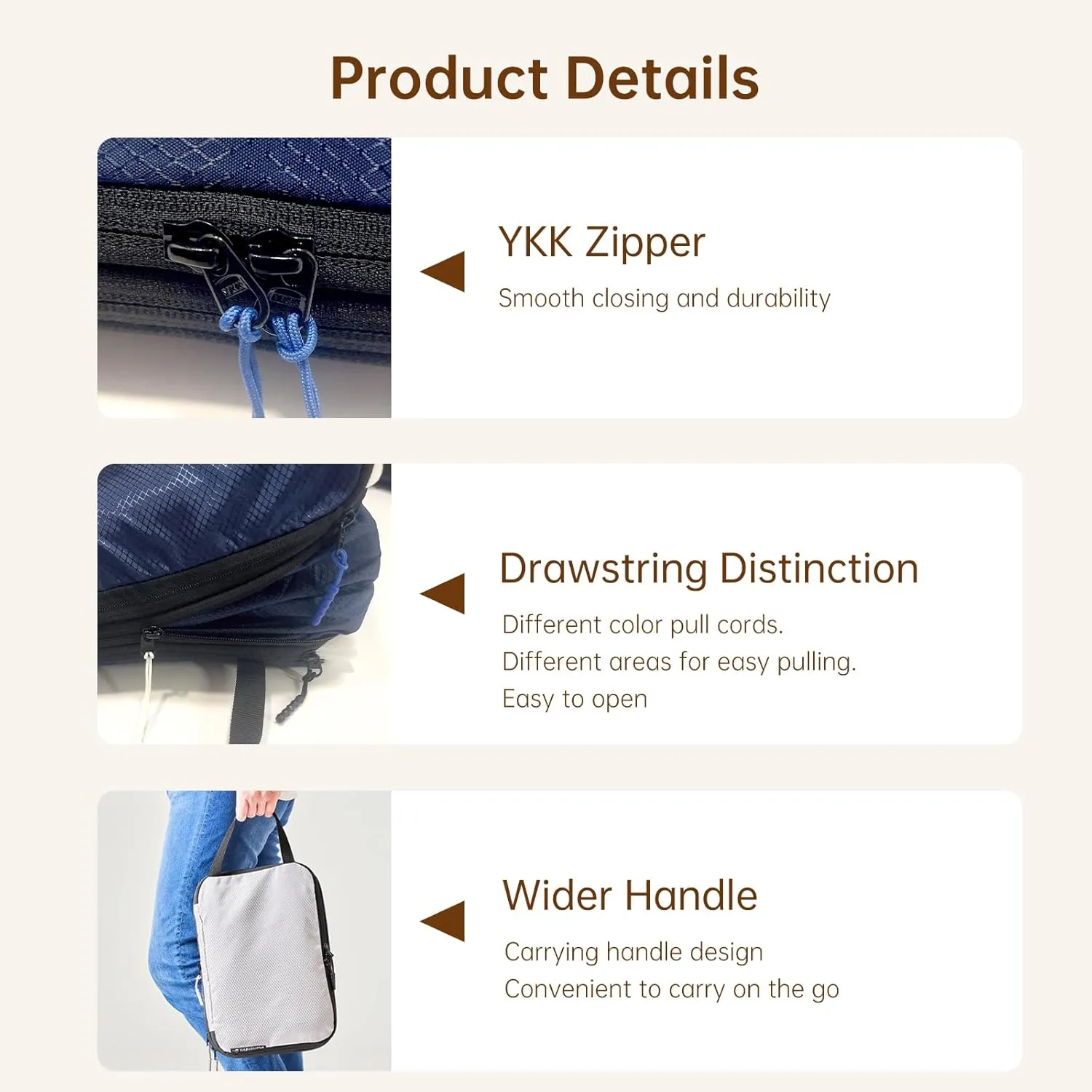 Compression Packing Cubes 2/3/4 sets, Large Travel Packing organizers for Carry on Luggage, 2 Sides Expandable Storage Bags for Backpacking, Suitcases (NavyBlue, Pack 4)