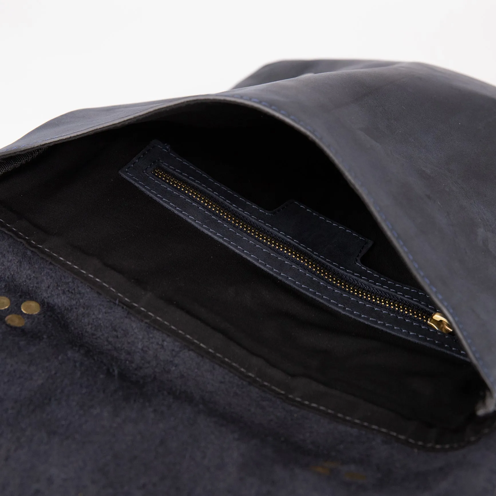 Crazy Horse Leather Backpack - Black