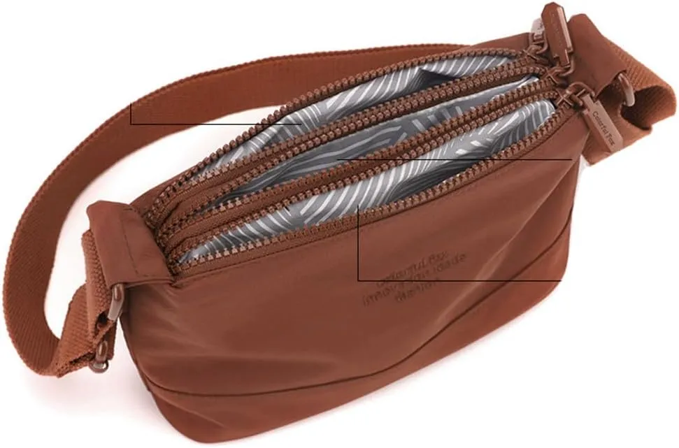Crossbody Bag for Women Lightweight Nylon Sling Purse Large Capacity Shoulder Bags Handbag Wallet for Travel Beach Daily Use