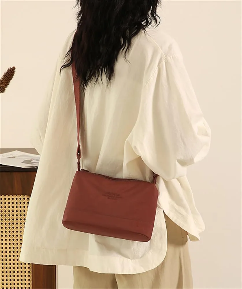 Crossbody Bag for Women Lightweight Nylon Sling Purse Large Capacity Shoulder Bags Handbag Wallet for Travel Beach Daily Use
