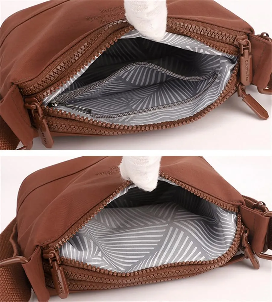 Crossbody Bag for Women Lightweight Nylon Sling Purse Large Capacity Shoulder Bags Handbag Wallet for Travel Beach Daily Use