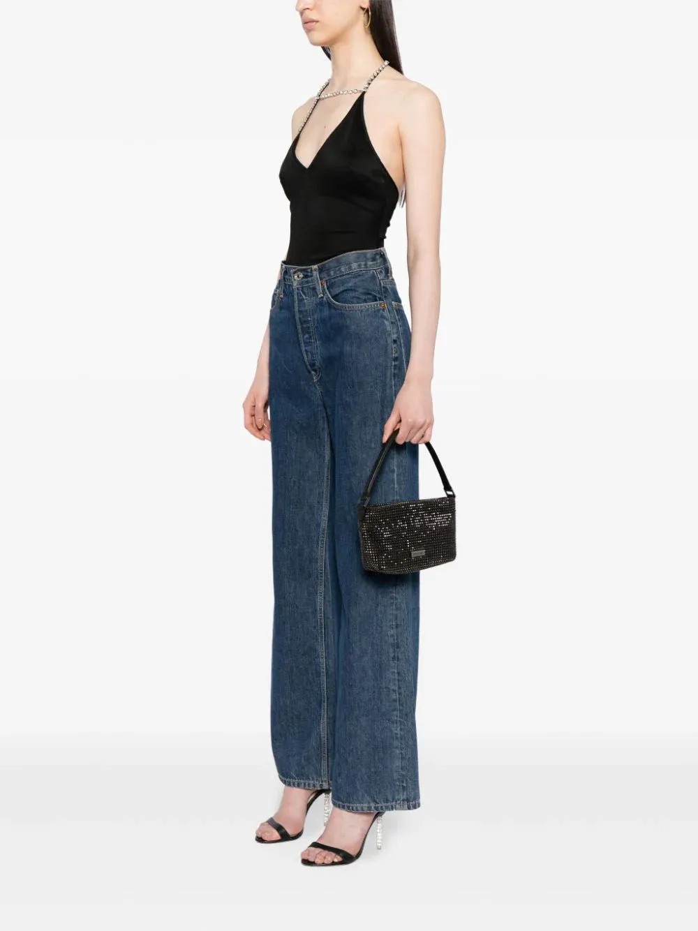 Diamante small hobo bag