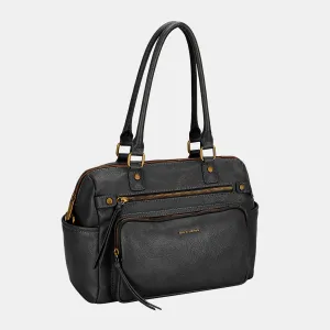DJ Zipper PU Leather Handbag