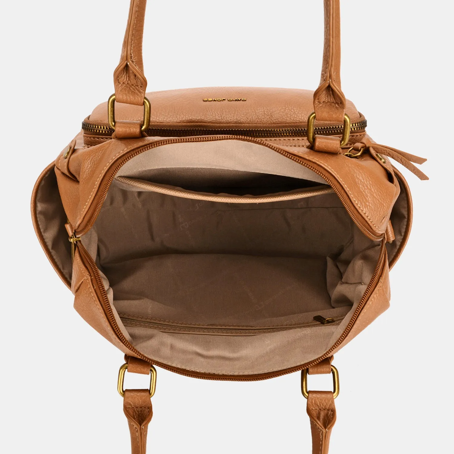DJ Zipper PU Leather Handbag