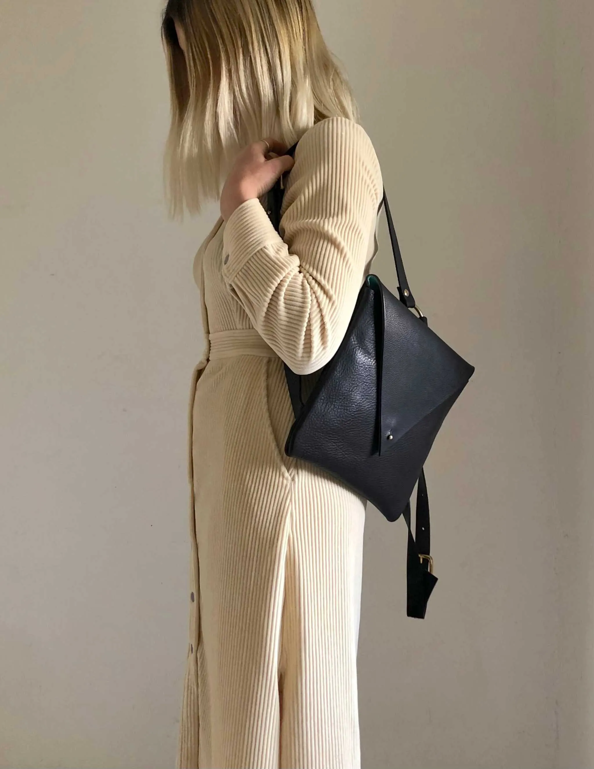 Drifter Leather Backpack in Black or Tan