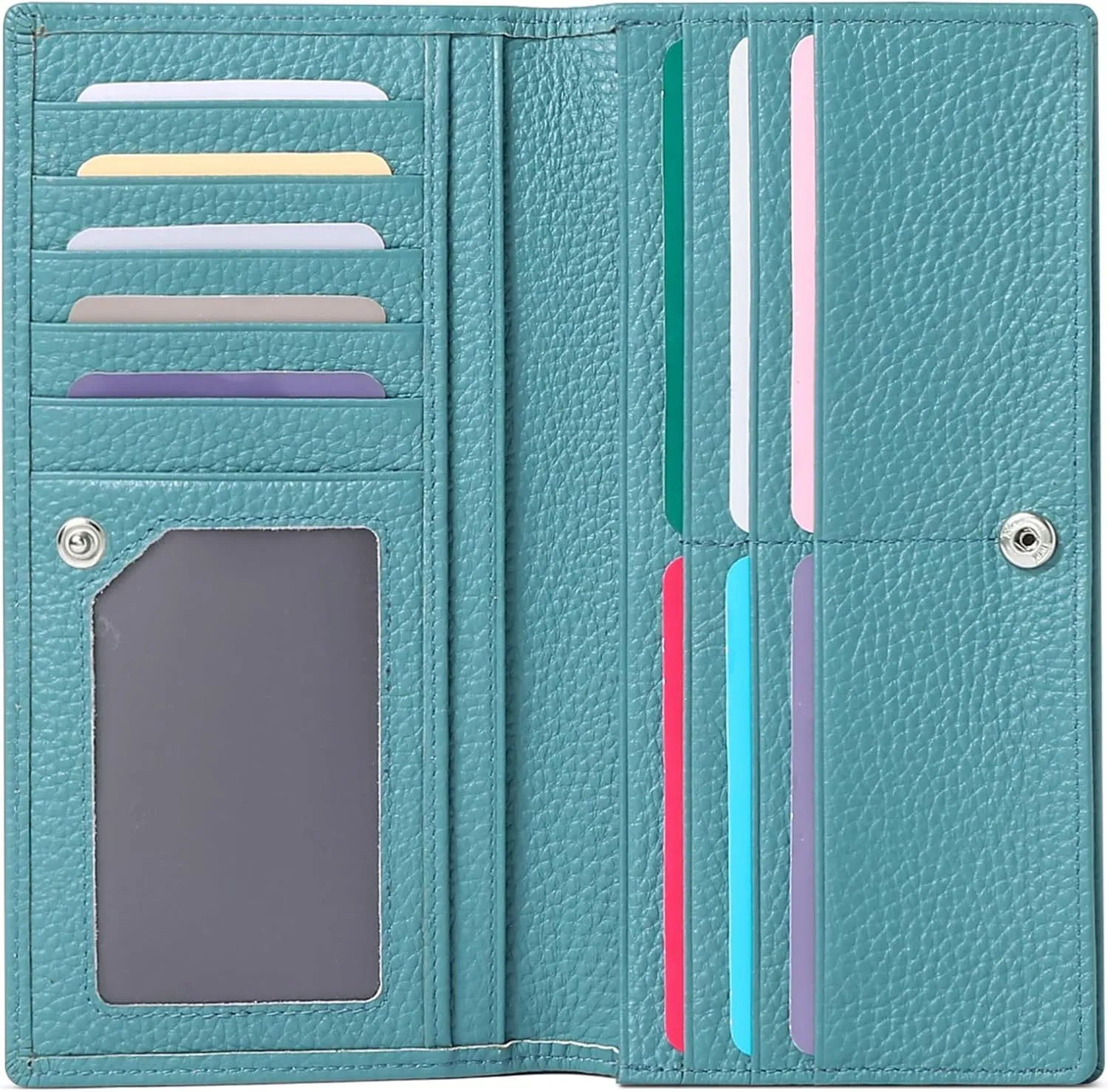 GOIACII Wallets for Women RFID Blocking Ultra Slim Real Leather Credit Card Holder Clutch
