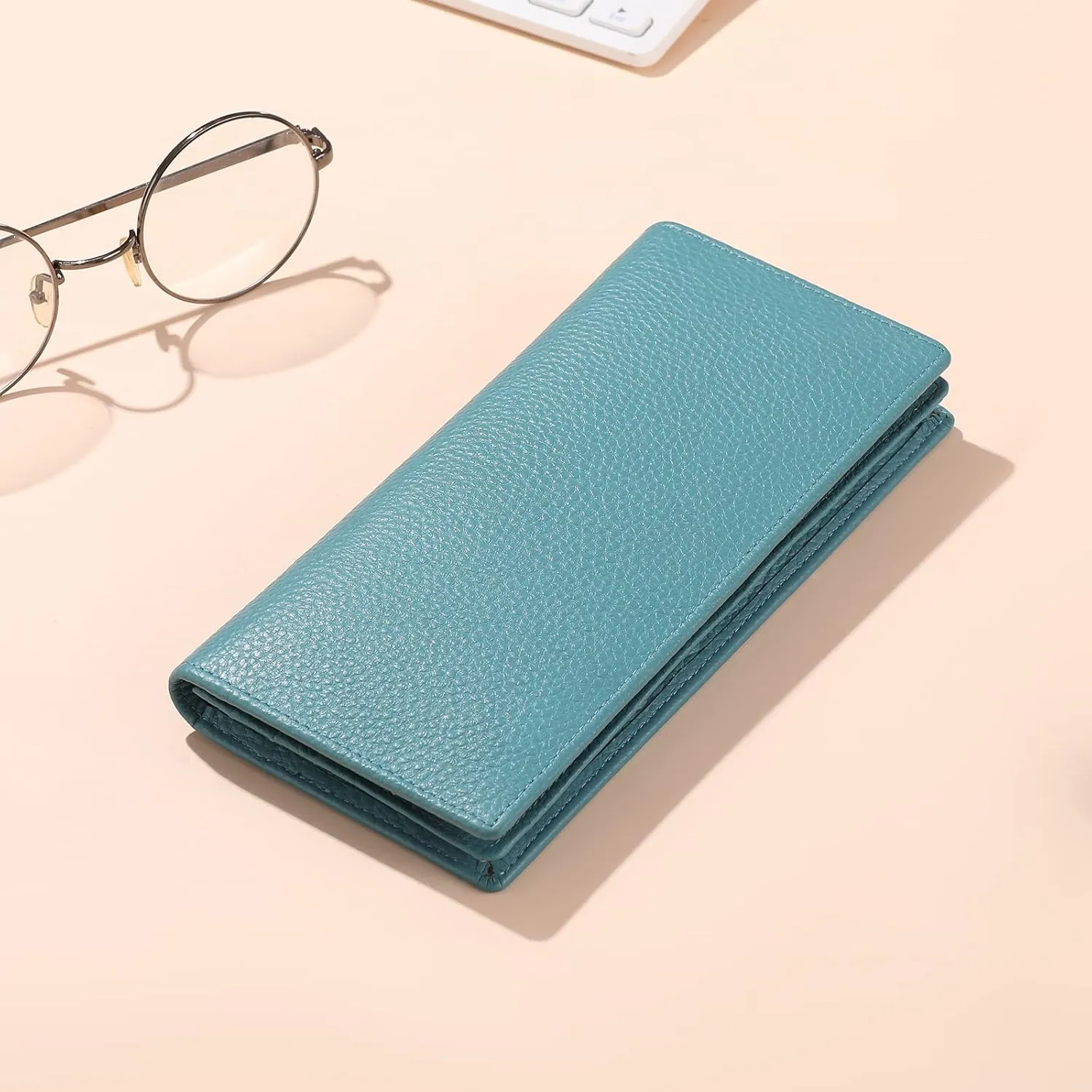 GOIACII Wallets for Women RFID Blocking Ultra Slim Real Leather Credit Card Holder Clutch