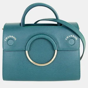 Green Leather Chameleon Handbag
