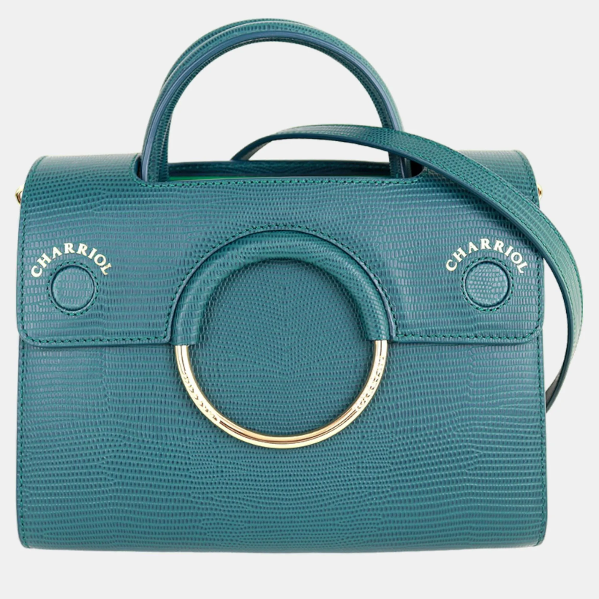 Green Leather Chameleon Handbag