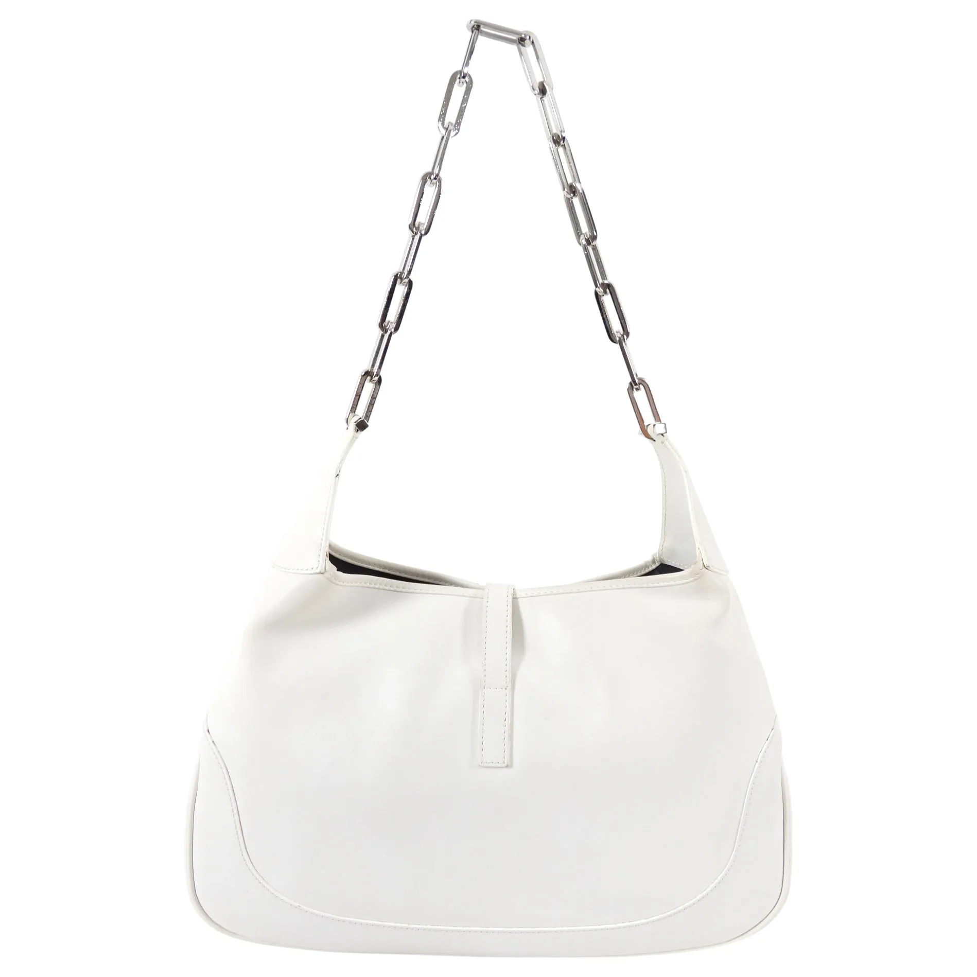 Gucci Tom Ford Era White Leather Jackie O Hobo Bag