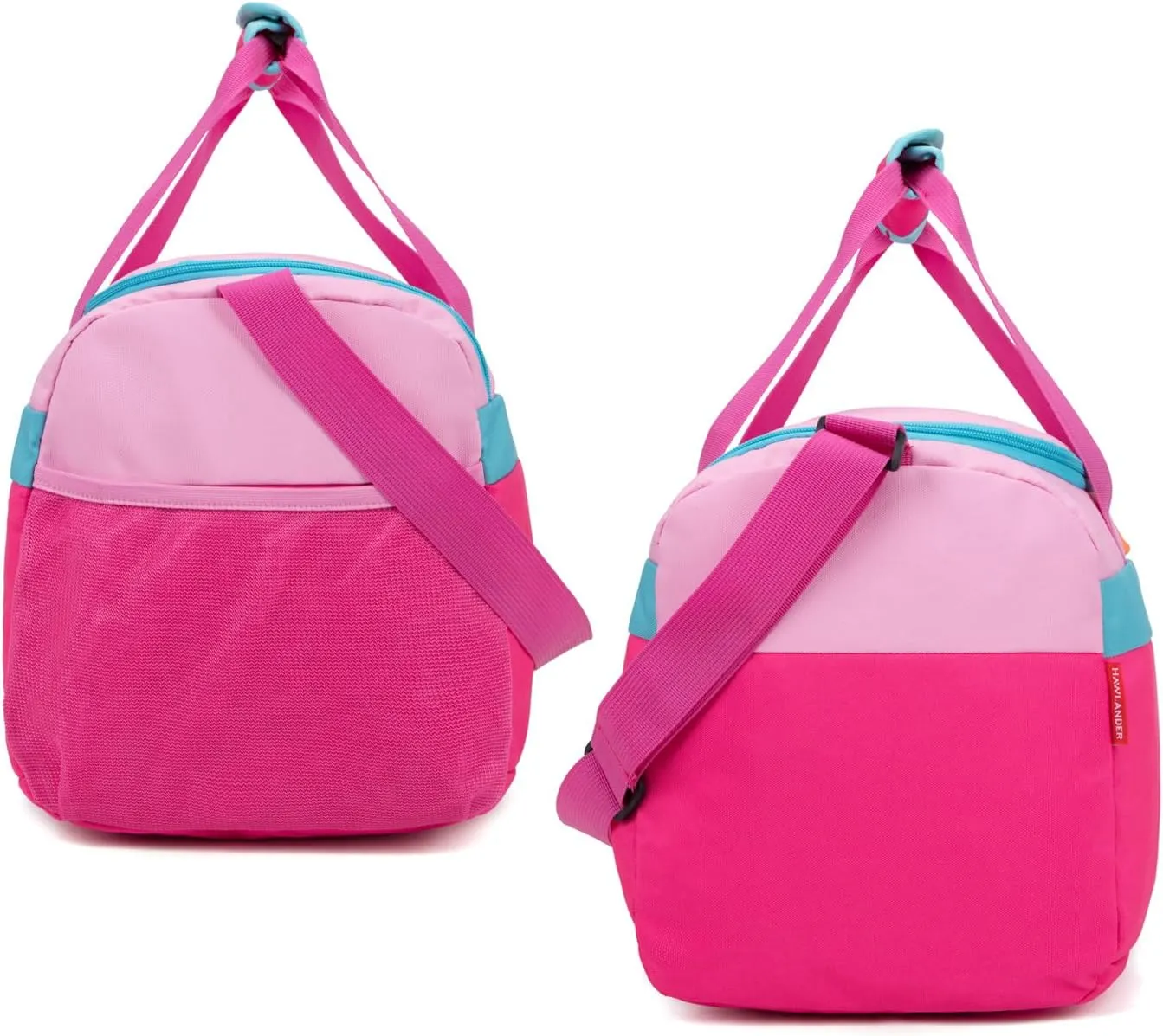 HawLander Small Duffle Bag for Kids Boys or Girls, Travel Bag for One Day Trip (Pink Rose)