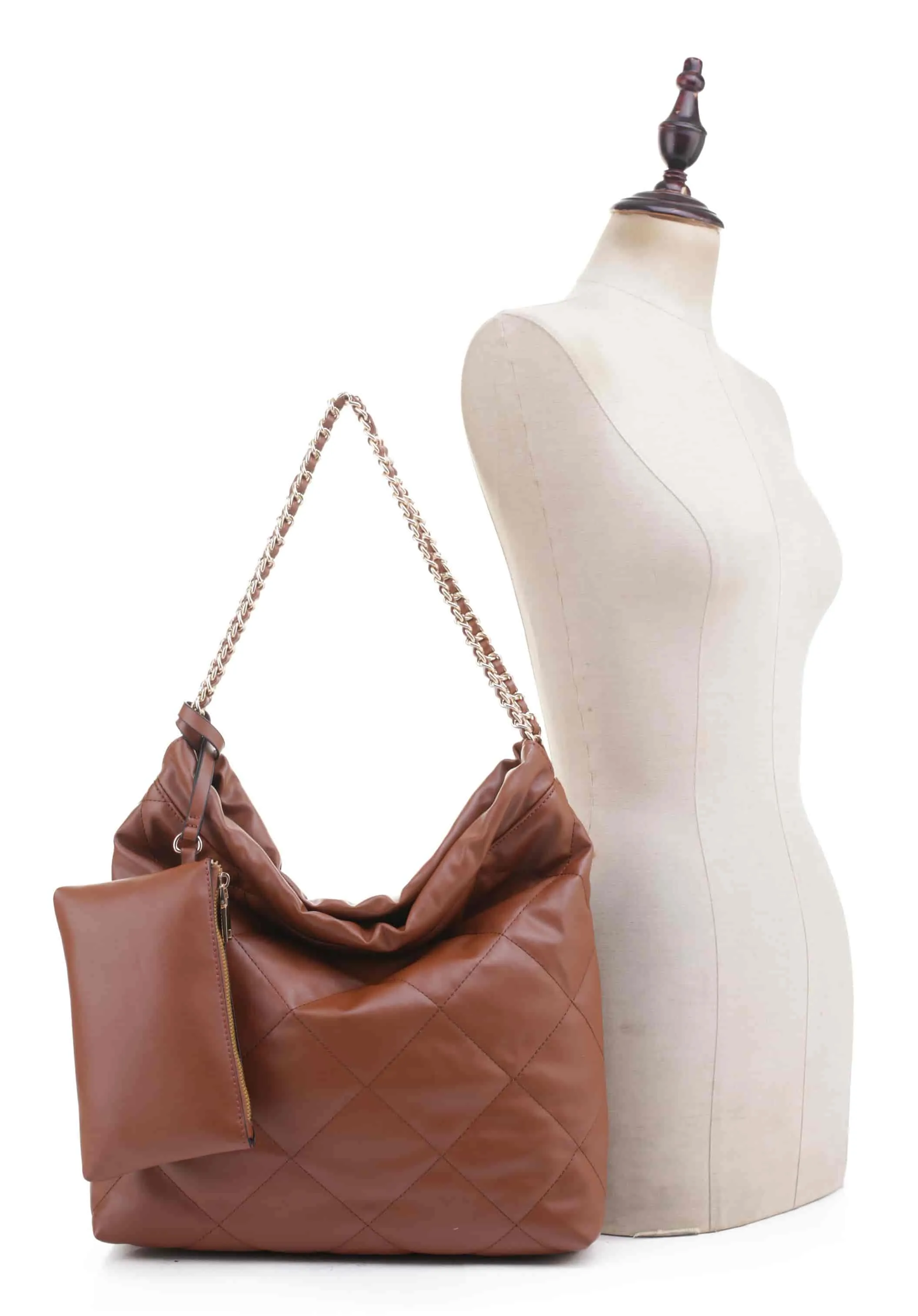 Hazel Quilted Hobo with Pouch